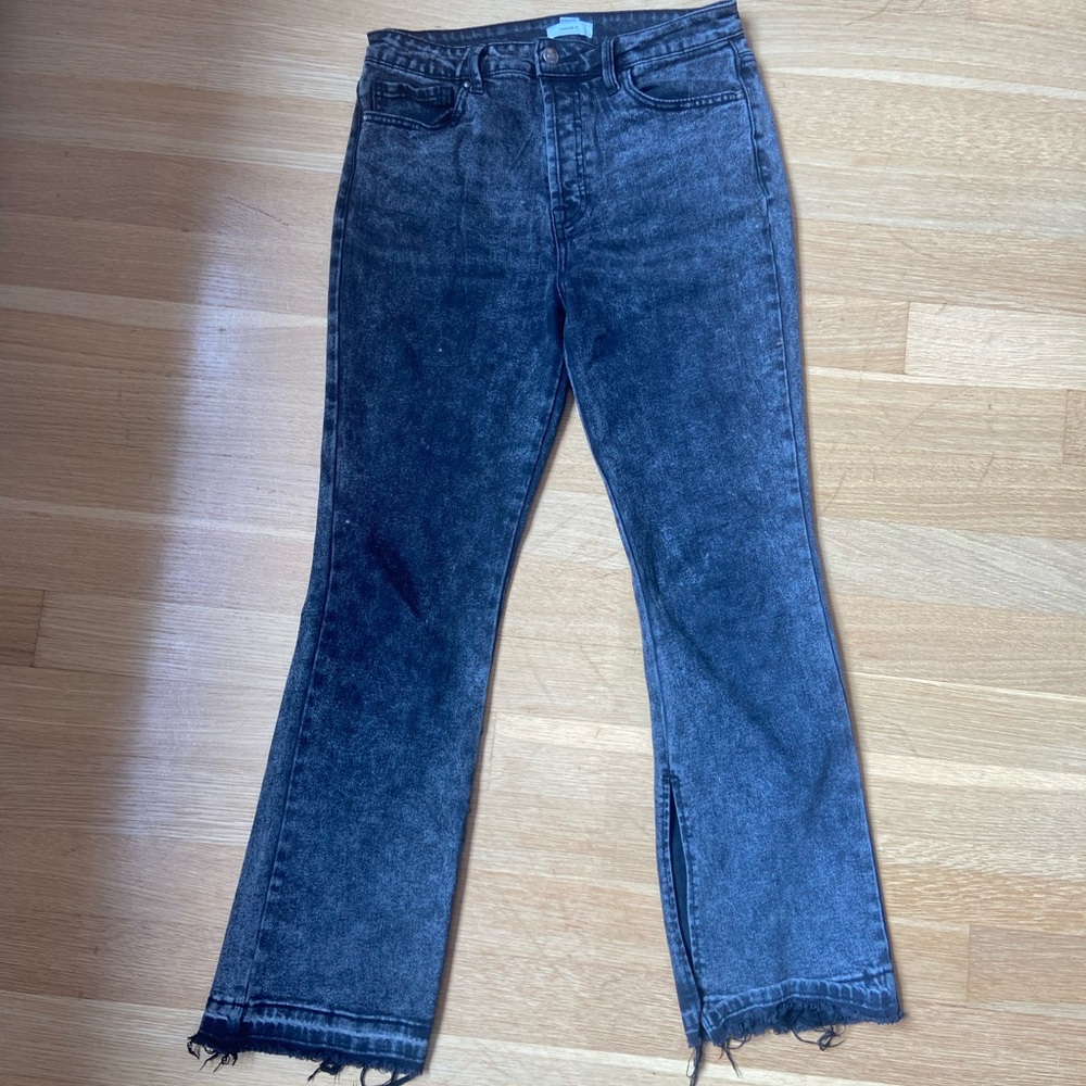 Forever 21 Black Flare Jeans with Frayed Hem